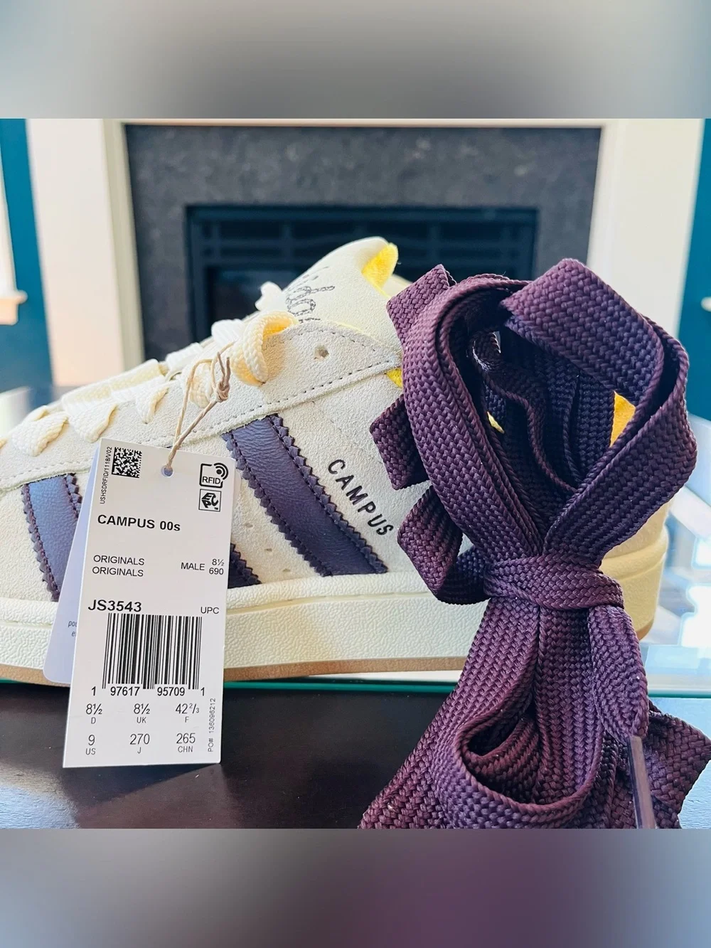 Sz 9 Adidas Campus 00s Men’s Sneakers “Warm Vanilla / Aurora Ruby / Bold” JS3543